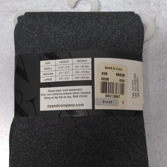 New York & Company City Gray Tights - Size M - NWT - Picture 4 of 6